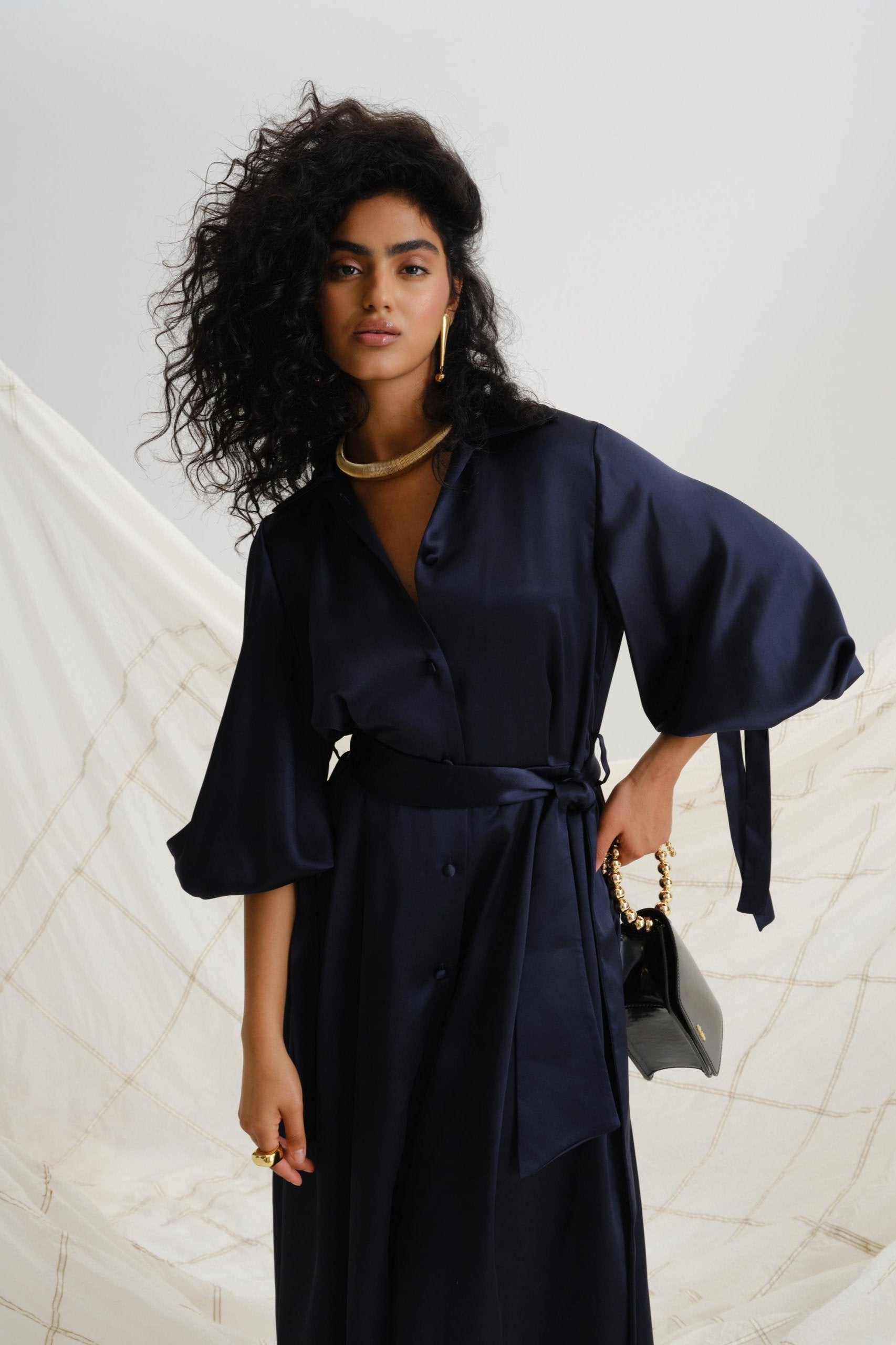 navy blue silk dress viscose and – Goryanka Size (Slim Fit):M LA Warehouse PR Samples Dancing Queen 5083 Long DESCRİPTİON
