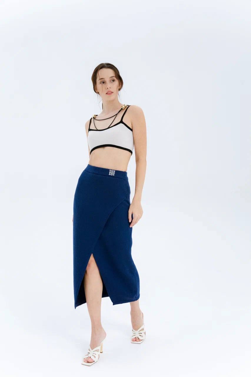 Blue merino skirt