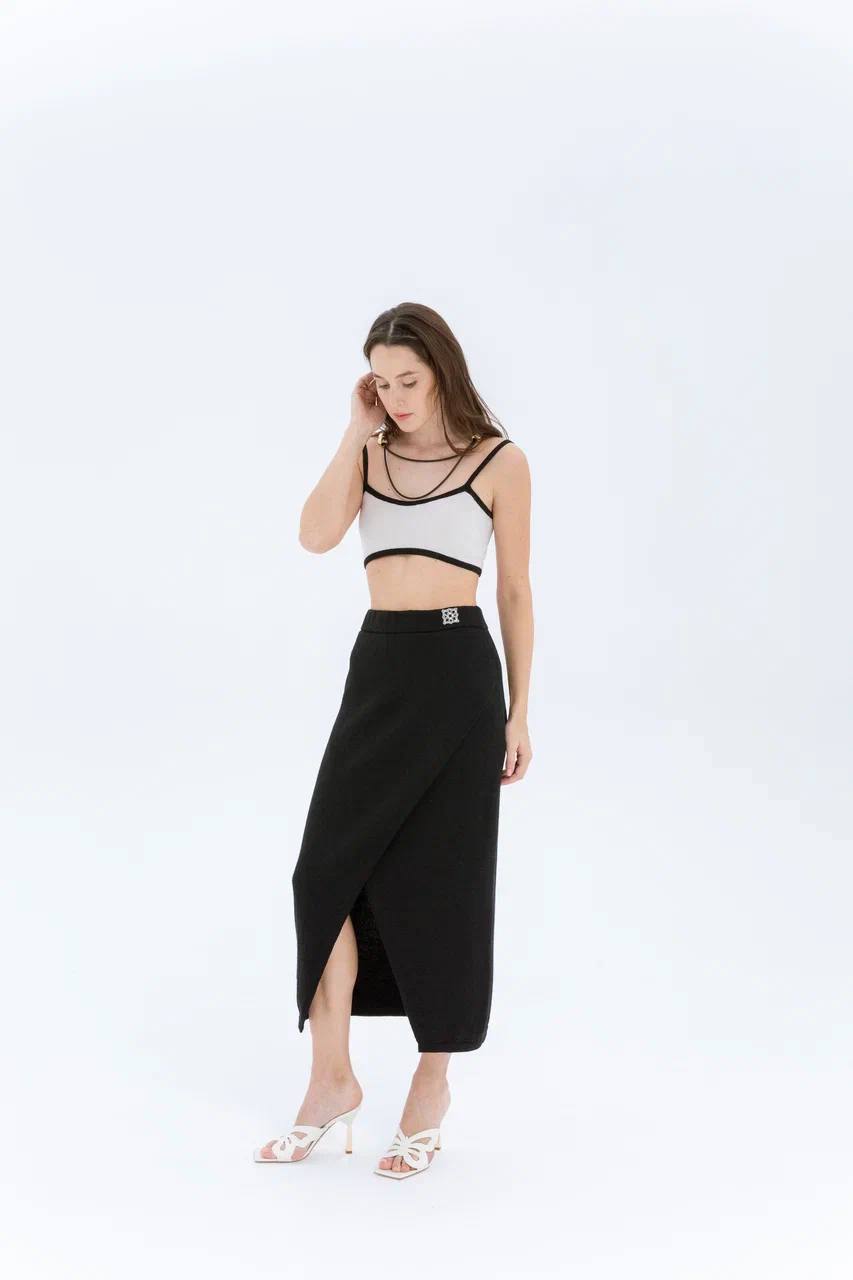 Black merino skirt