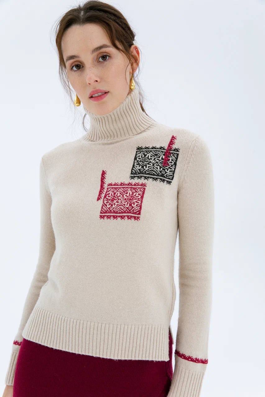 Beige turtleneck