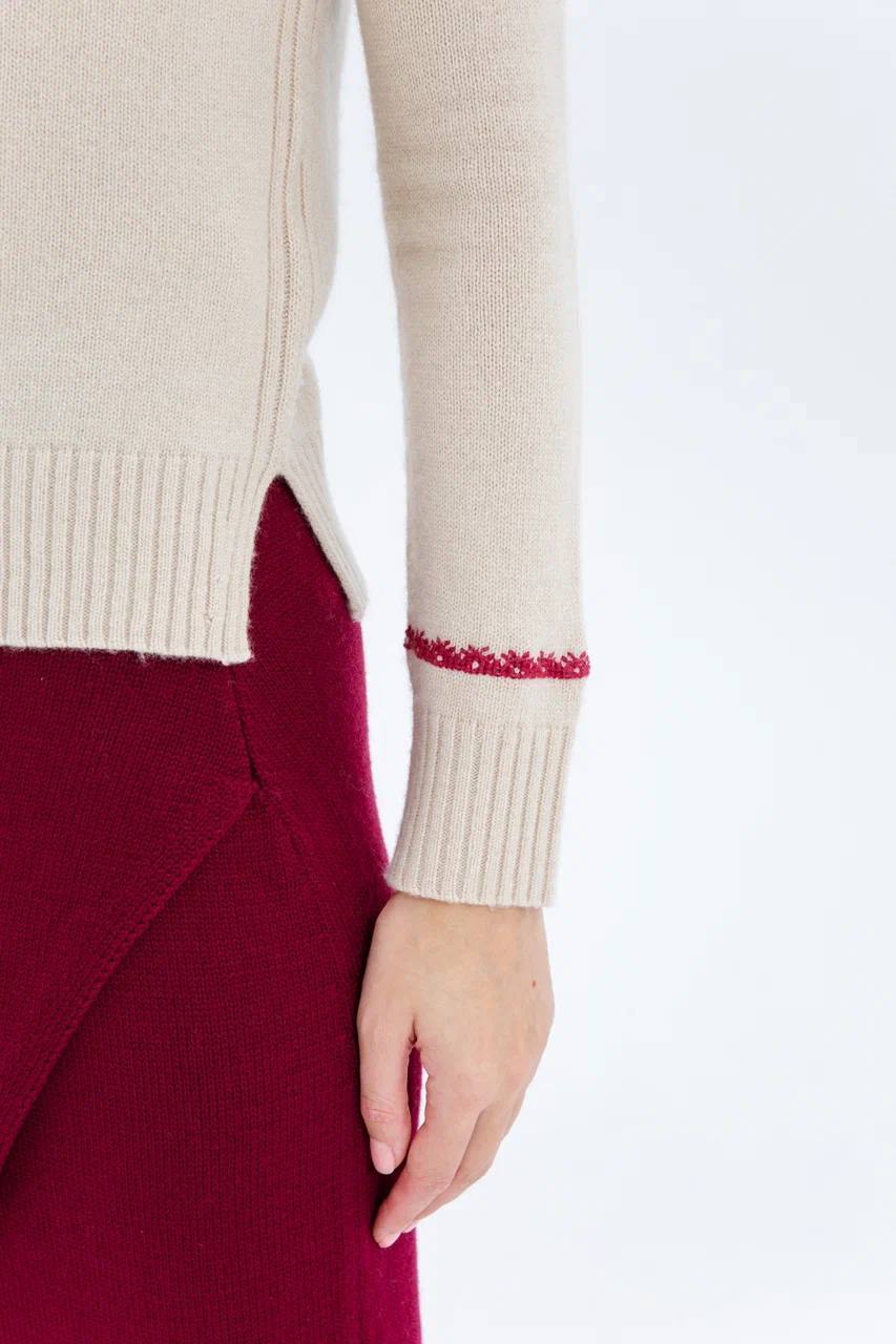 Beige turtleneck