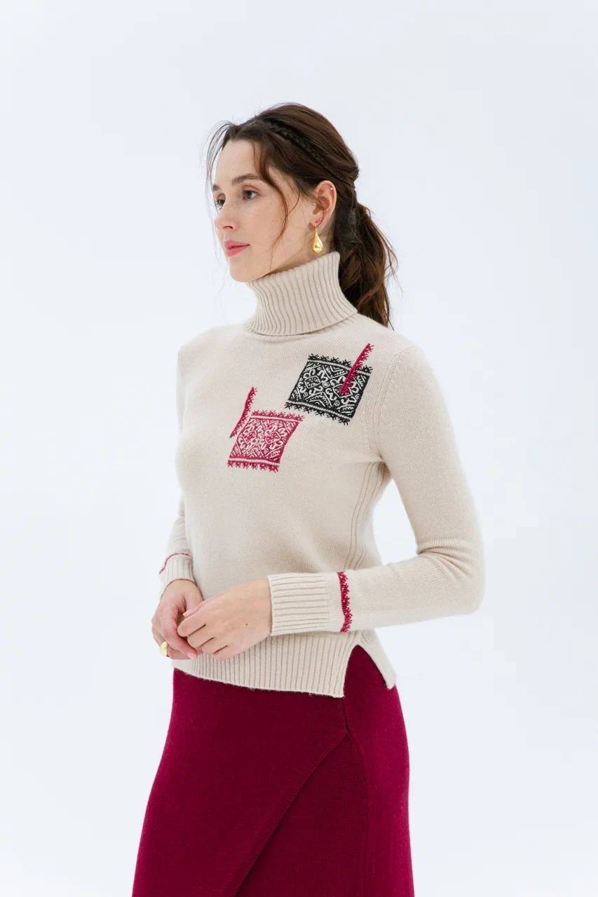 Beige turtleneck