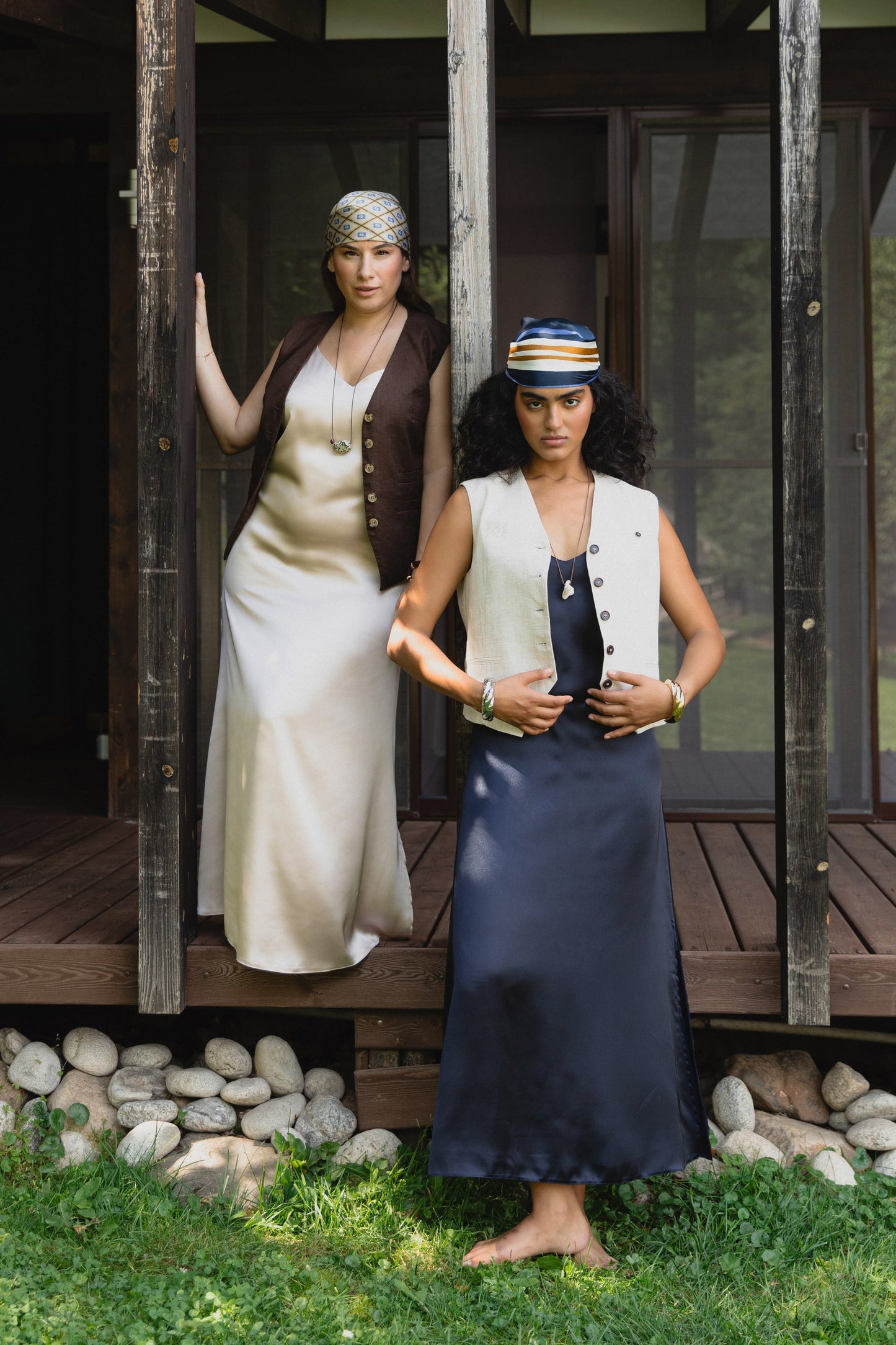 Chocolate linen vest