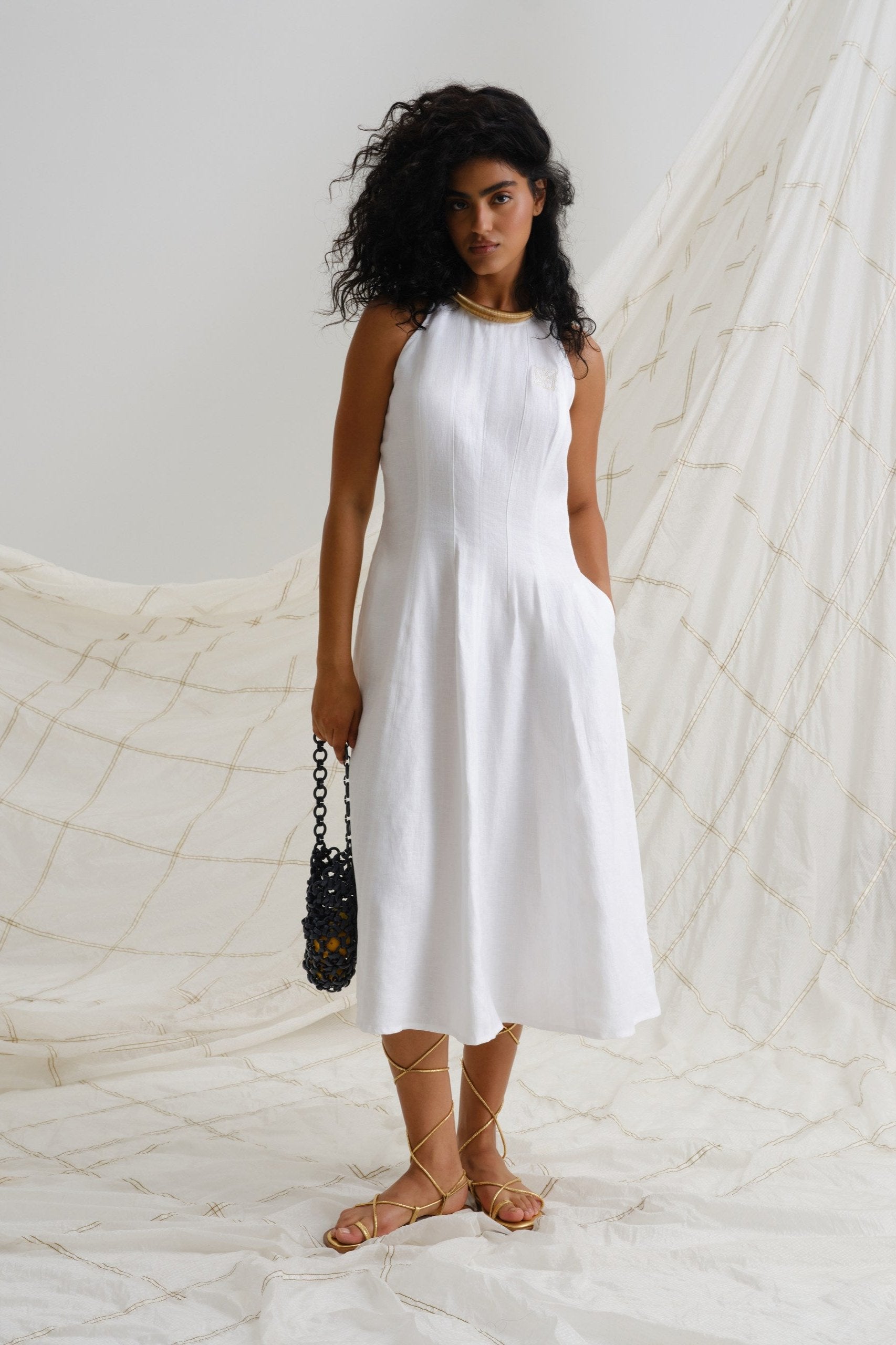 White linen dress Goryanka White linen dress Goryanka