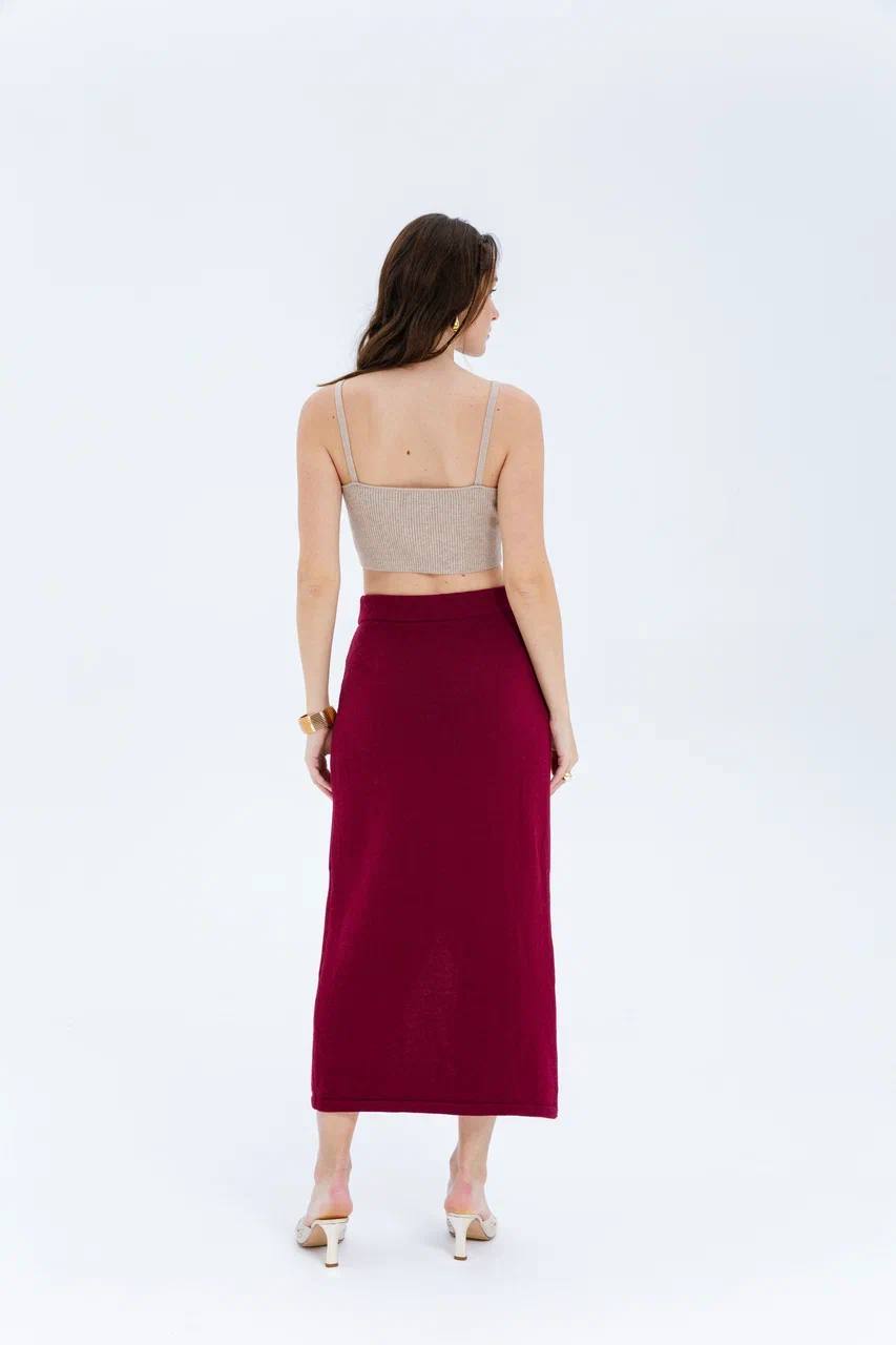 Marsala merino skirt