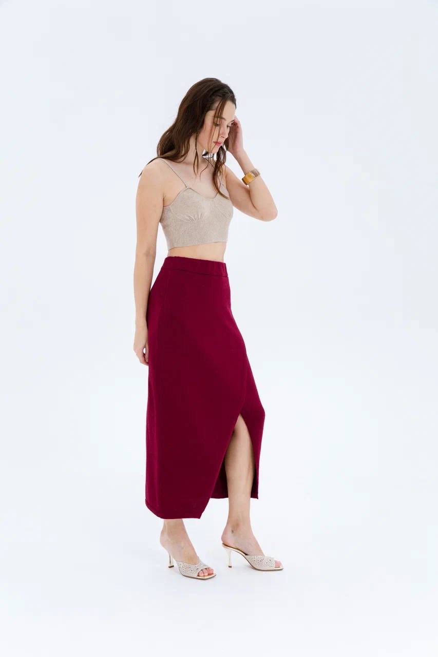 Marsala merino skirt