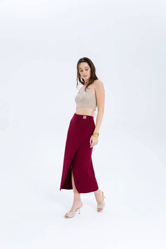 Marsala merino skirt
