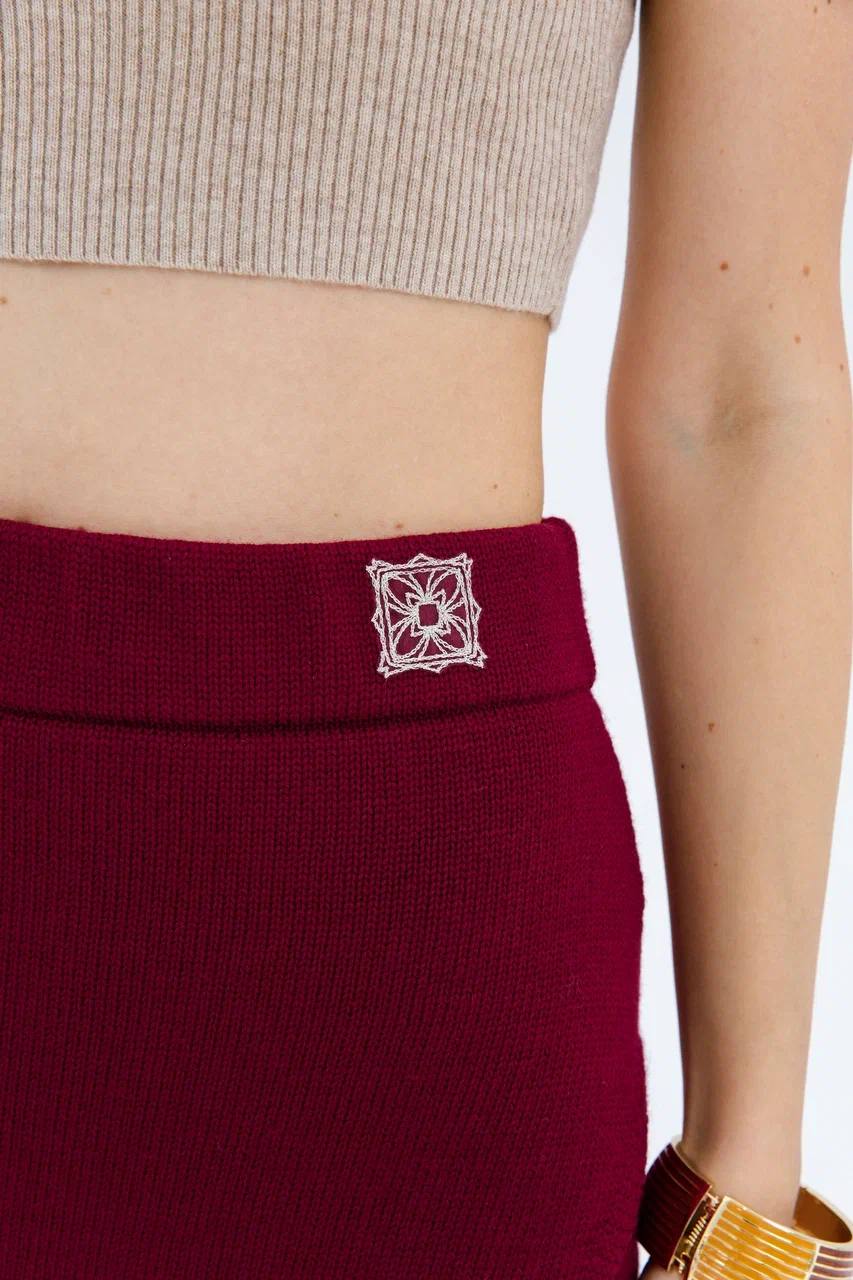 Marsala merino skirt