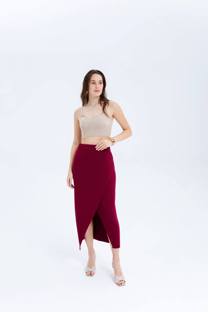 Marsala merino skirt
