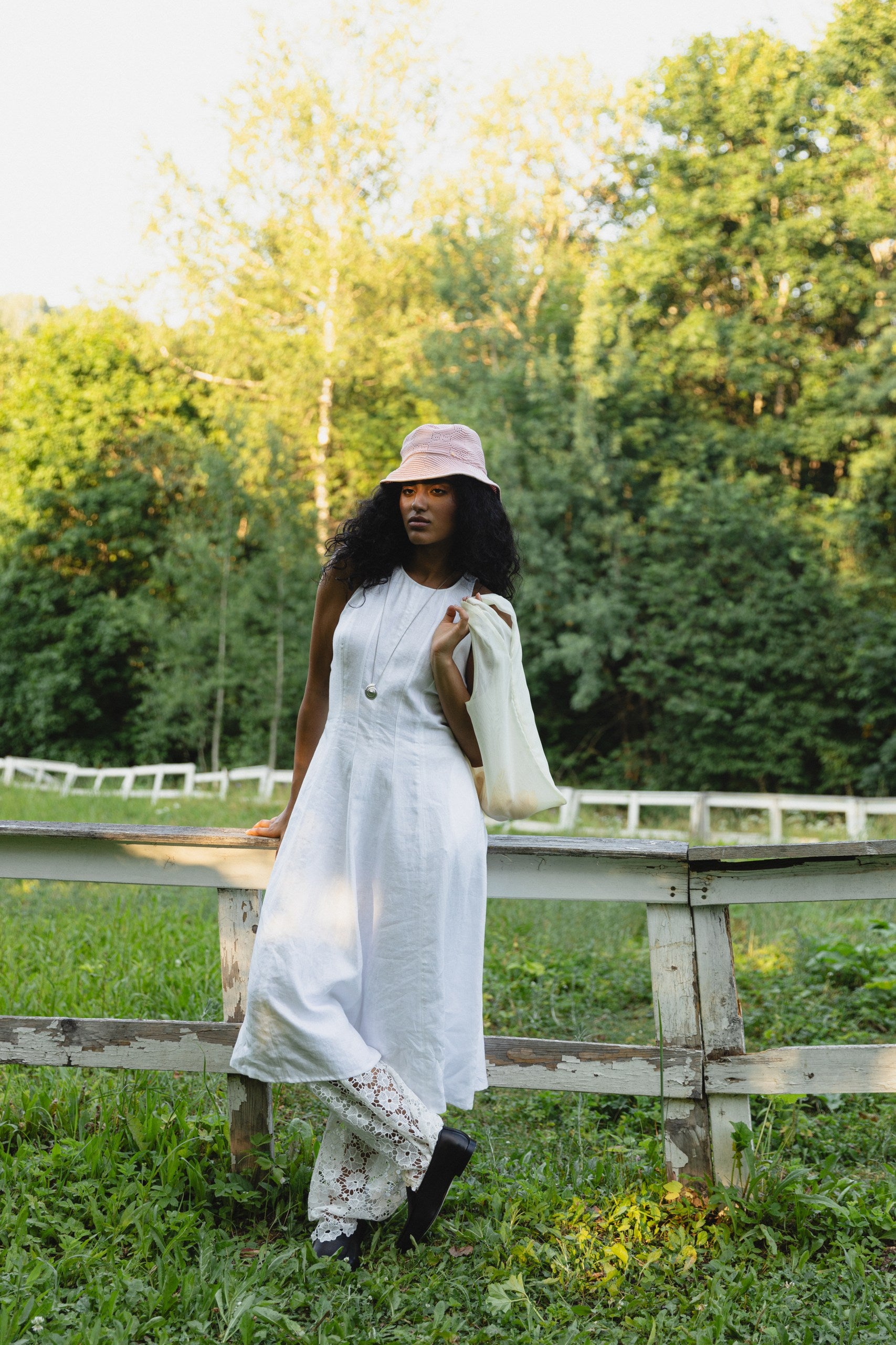 White linen dress Goryanka White linen dress Goryanka